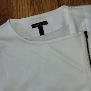 Eileen Fisher Cream Jacket with Zipper Accent